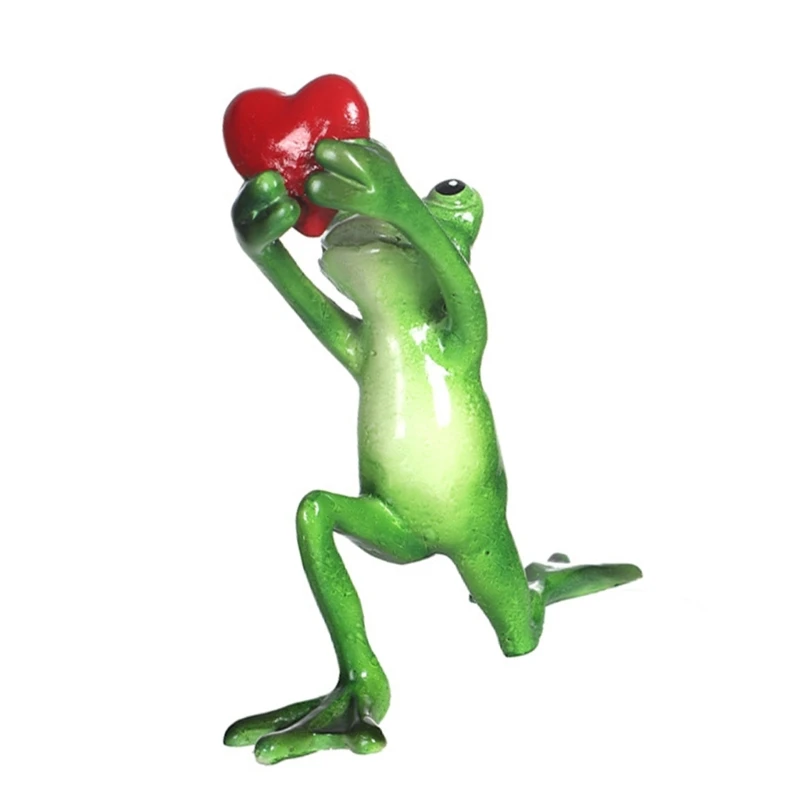 Очаровательные смолы фигурка лягушки розовое платье признание в любви статуя
