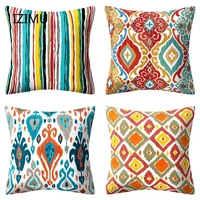 bohemian patterns linen cushions case multicolors abstract ethnic geometry print decorative pillows case living room sofa pillow