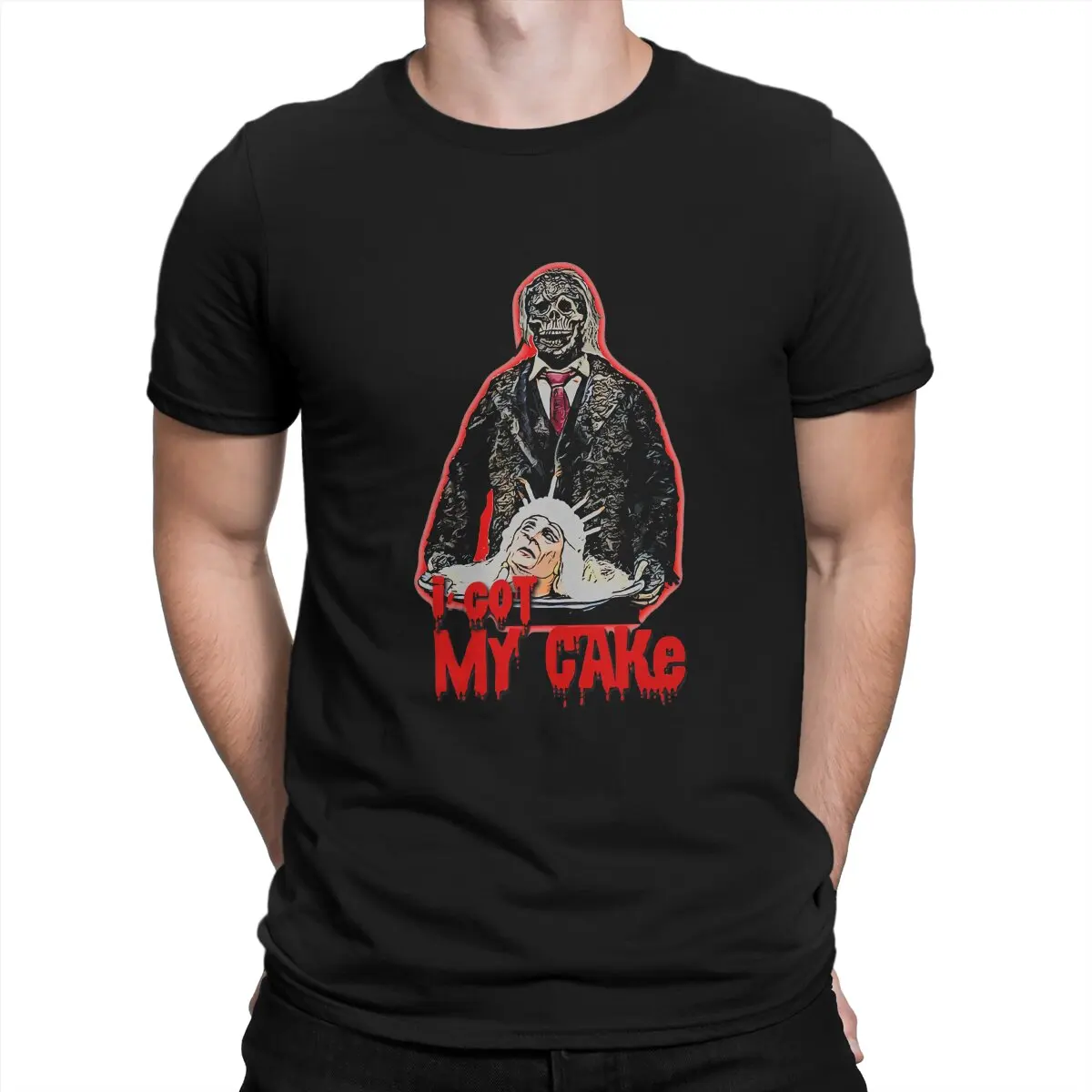 

Ужасная Мужская футболка I Got My Cake, индивидуальная футболка из полиэстера, свитшоты в стиле Харадзюку, новый тренд