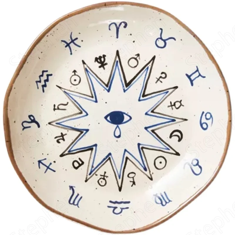 Американская современная керамическая посуда ручная роспись обеденная тарелка