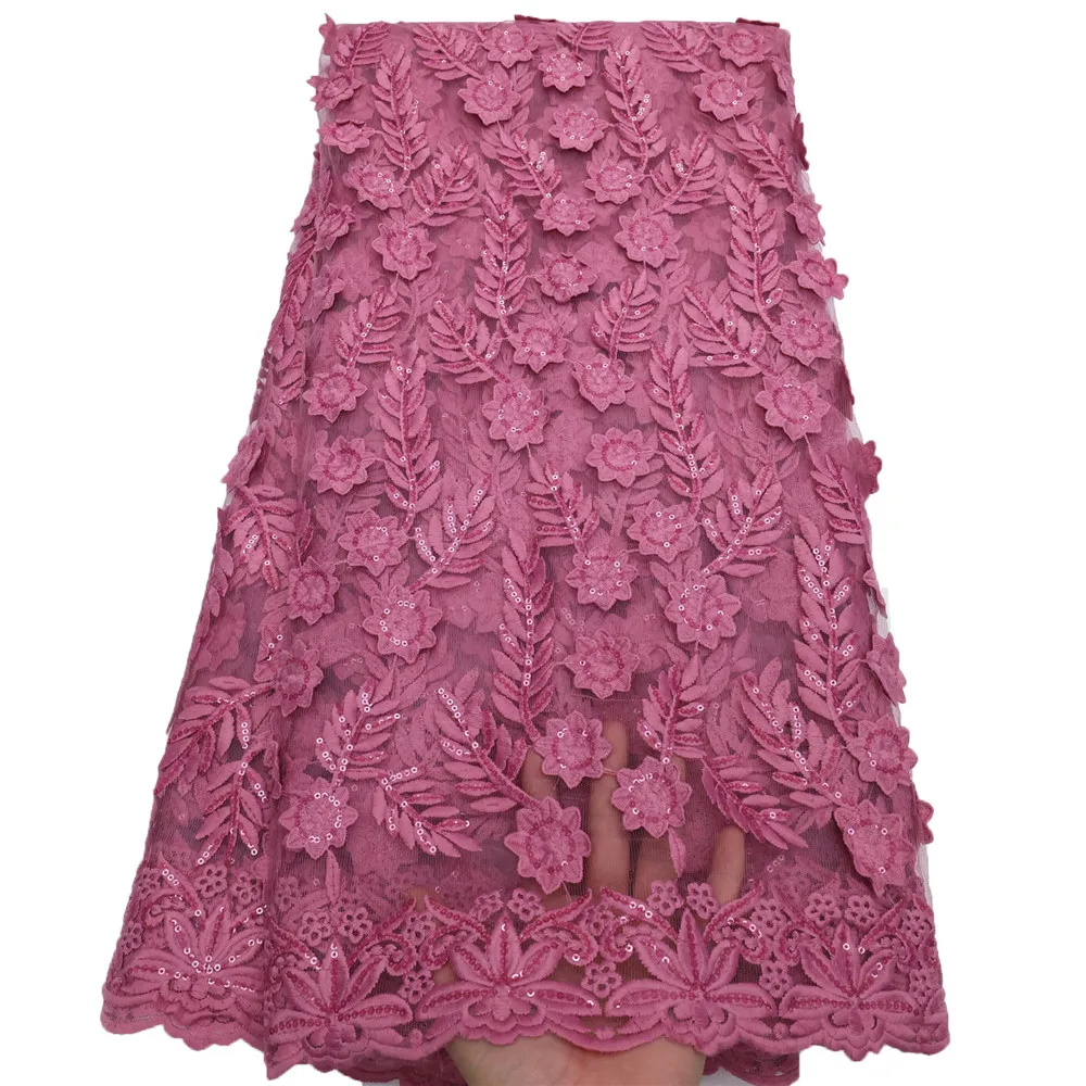 Дешевая французская сетчатая кружевная африканская ткань с блестками для одежды