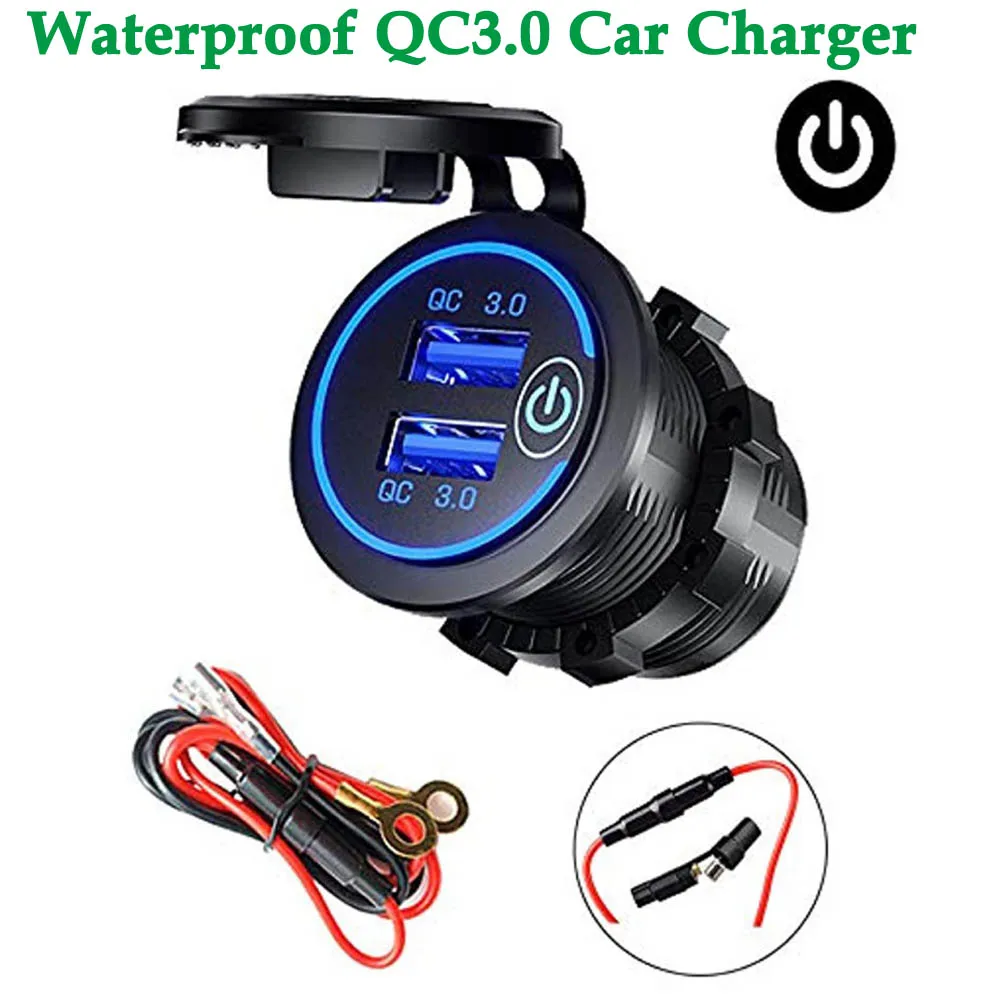 

Автомобильное зарядное устройство с двумя USB-портами, 12 В/24 В