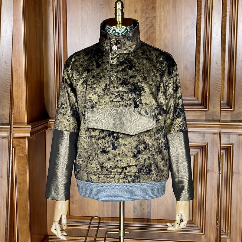 

Cold-Resistant Turtleneck Fashion Sweater War Damage Type Thick Velvet Court Pullover Ready-to-Wear Customization Limited