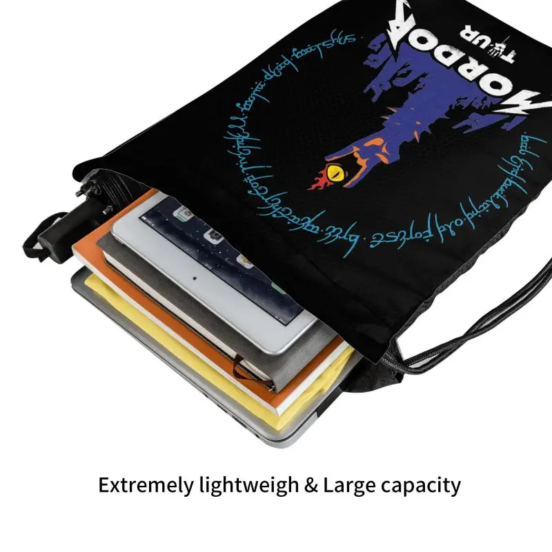 Rock To Mordor Tour Lotr As Album Cover Drawstring Bags Gym Bag Newest Shoe Tote Outdoor Running