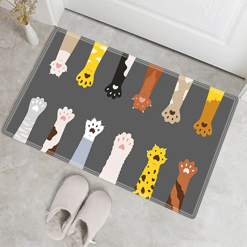 

Mat Kitchen Floor Bathroom Indoor Bath Carpet Washable Soft Anime 3D Rug Memory Foam Cat Claw Prayer Rug Parlor Mat Room Carpets