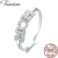 trumium 100 925 sterling silver mom ring zircon letter rings for women fine jewelry birthday mothers day gift free engraving