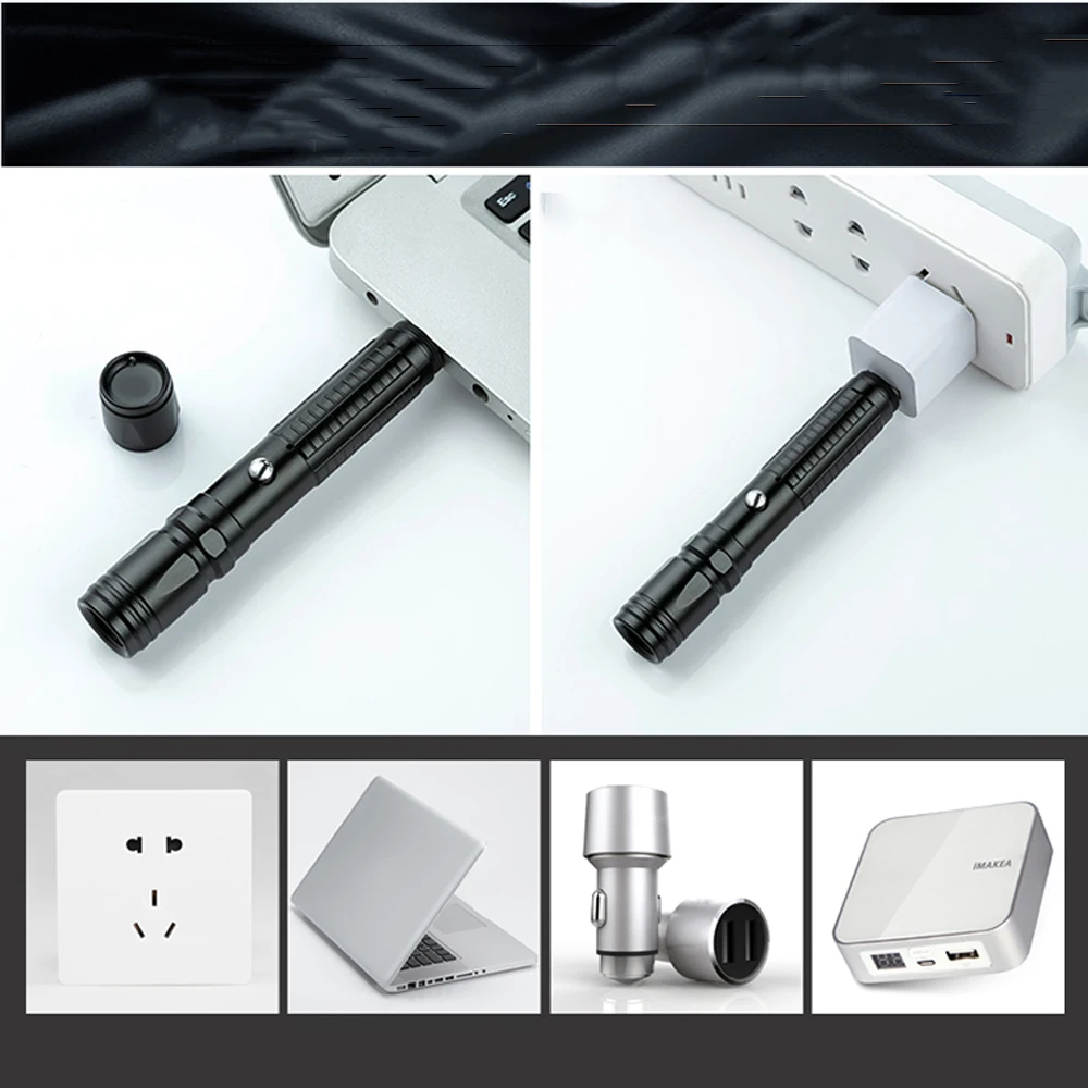 Высокомощный зеленый лазерный указатель - USB 721 532нм 10000м встроенный аккумулятор Портативный одиночный звездный для аксессуаров охоты.