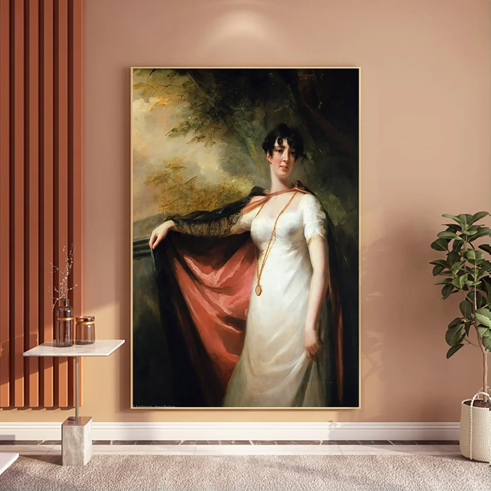 

Henry Raeburn Vintage Art Print Poster Portrait Of Mrs Anne Hart Canvas Painting Woman Wall Stickers Decor