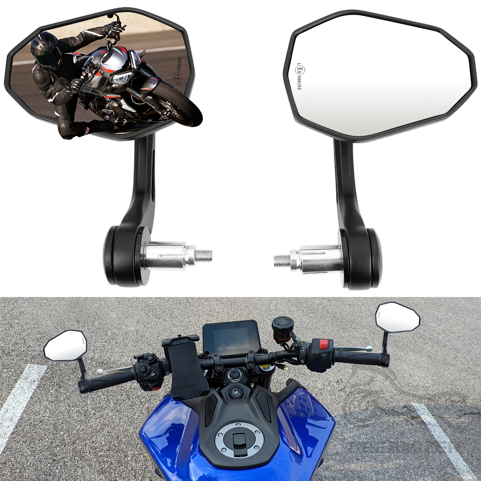 

7/8 дюймов 22 мм боковое зеркало на руле для Yamaha мотоцикла, торцевое зеркало, универсальное зеркало для мотоцикла