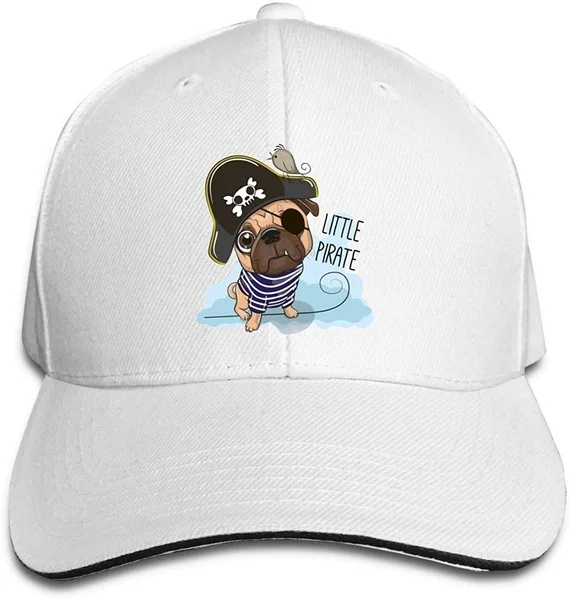 

Cute Pug Dog Trucker Baseball Cap Adjustable Peaked Sandwich Hat