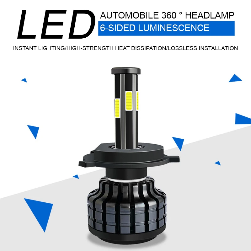H1 H7 LED 6 сторосветодиодный 360 градусов H4 9006 лм HB3 HB4 светодиодный H11 H8 H9 9005 лампа для