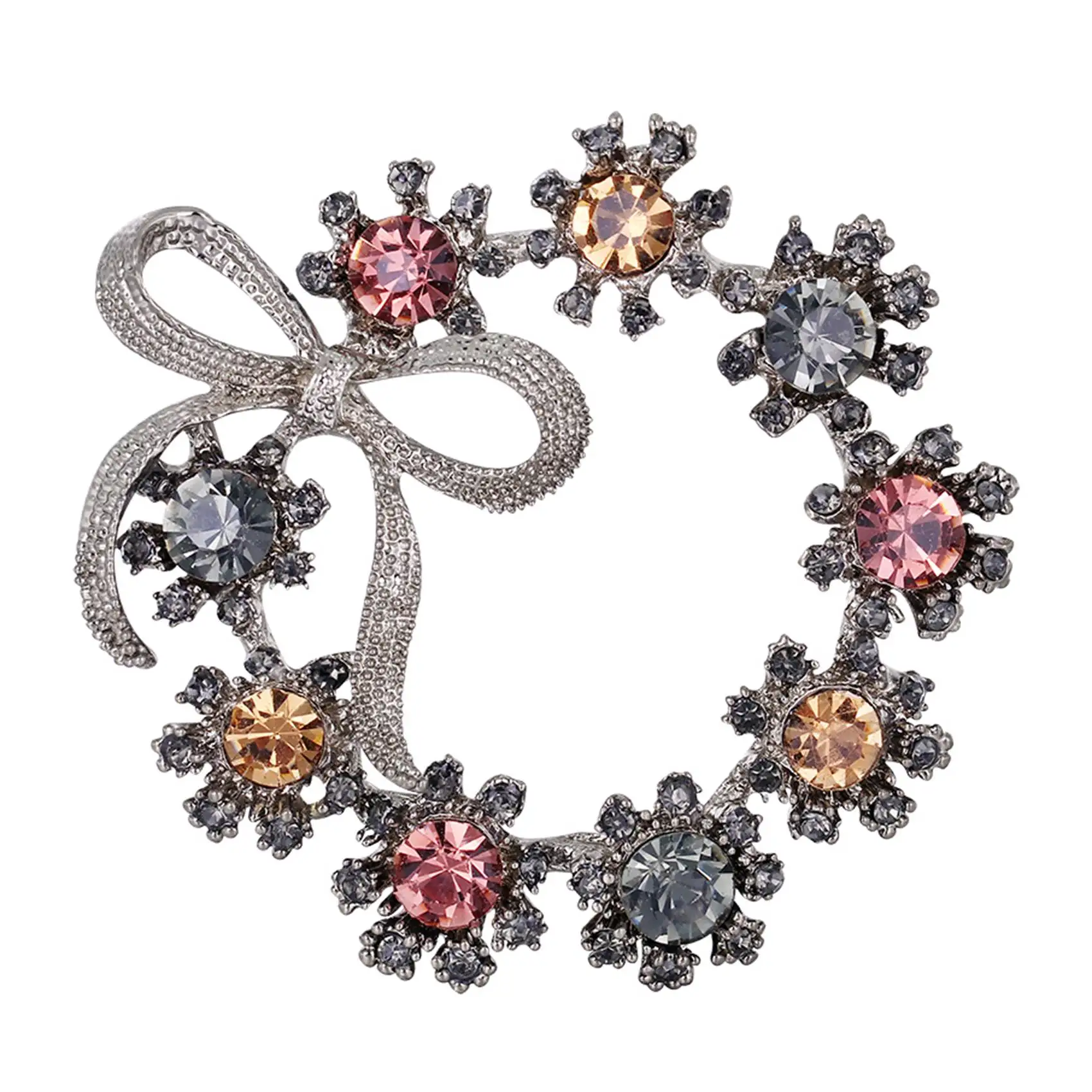 

Fashion Garland Crystal Brooch Temperament Bowknot Rhinestone Brooches Ladies Simple Pin Enamel Badge Jewelry Gifts