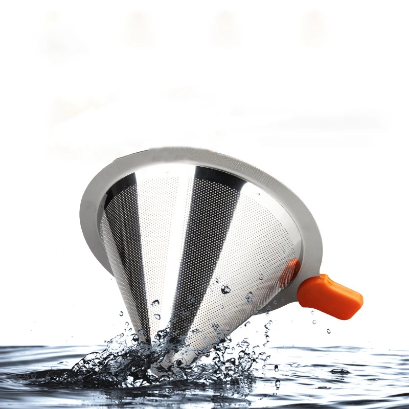 

1-4 People Hand-brewed Drip Coffee Filter Stainless Steel Coffee Filter Cup Filter-free Fine Funnel Filter Coffee Appliance