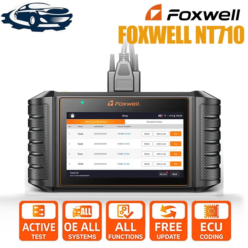 

FOXWELL NT710 OBD2 Car Diagnostic Tools All System Bi-Directional Test A/F Adjust IMMO 30+ Reset ODB OBD 2 Automotive Scanner