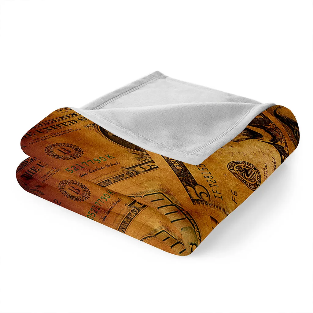 HUANZHUANG пушистое одеяло с 3D рисунком банкнот плюшевое супермягкое Флисовое теплое