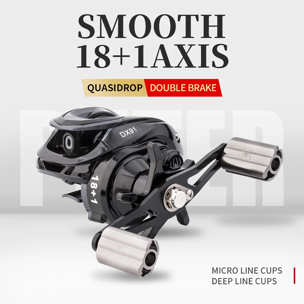 Ultra Smooth Baitcasting Reel 8KG Max Drag 18+1 Ball Bearings 7.2:1 High Speed Gear Ratio Metal Line Cup Sea Fishing Jig Wheel