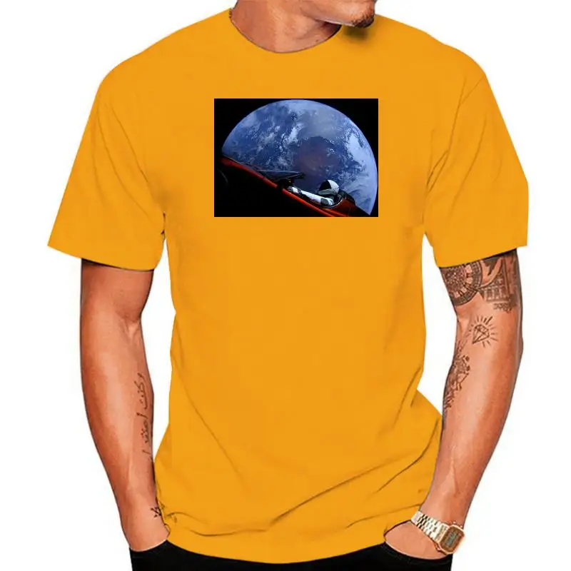 

New Spacex Starman In Orbit Men's T-shirtmen Short Sleeve Hipster O-Neck Causal Cool Tops Tees Harajuku