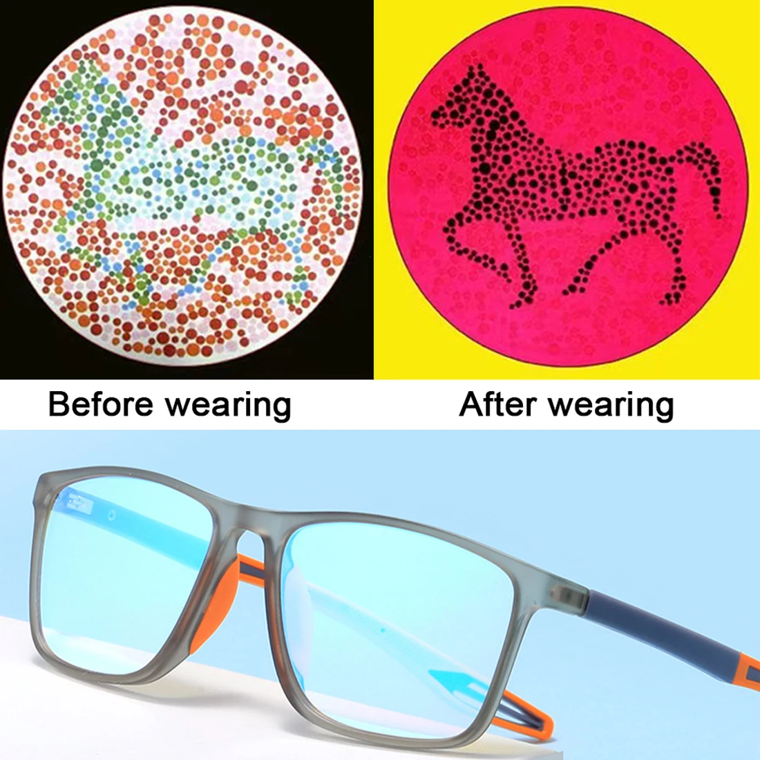 

Women Men Color Blind Corrective Spectacles Frame Driver Color Weakness Glasses For Daltonism Red Green Color-blindness Glasses