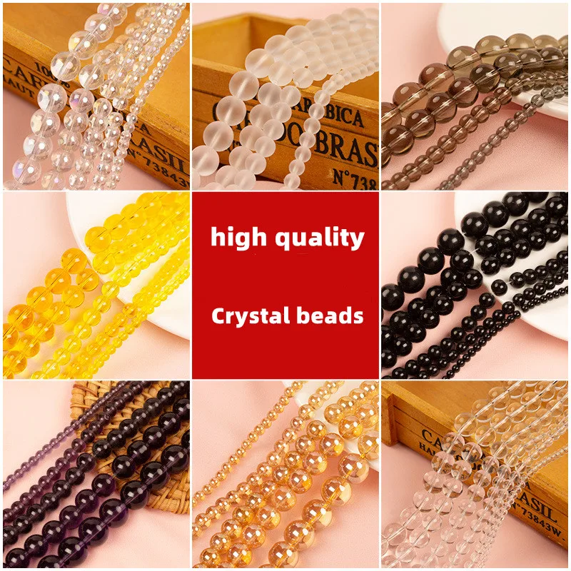 

4-12mm Imitation Crystal Glass Beads Beaded Semi-Finished Transparent Beads loose Globin Beads Diy Jewelry Accessories Wholesale