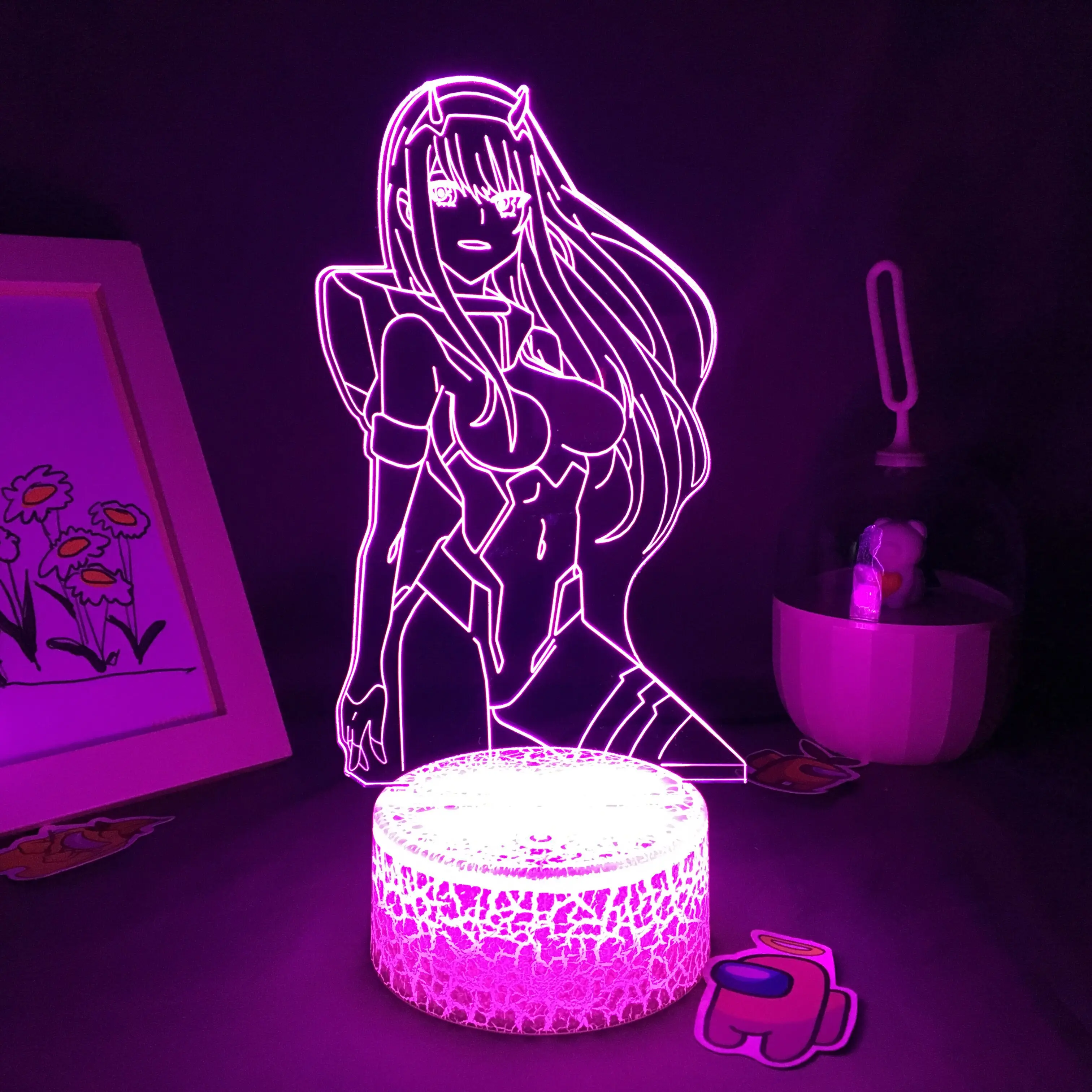 

Anime DARLING In The FRANXX zero two 3D night light colorful remote control touch Gift For Friend Bedroom Manga Table Decoration