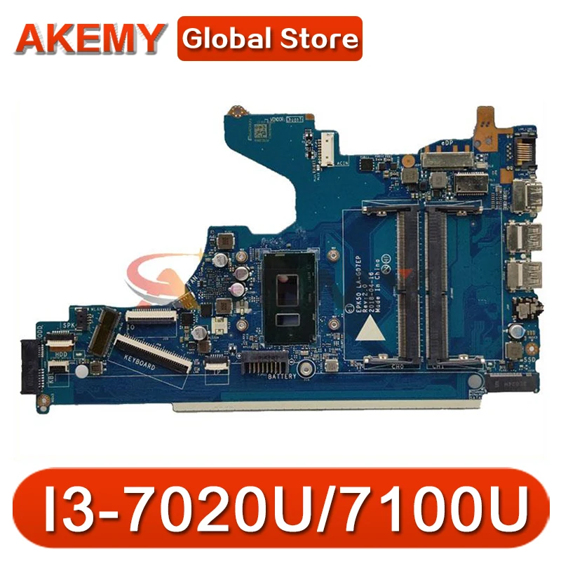 

LA-G07EP For HP 15T-DA 15-DA Laptop Motherboard With I3-7020U/7100U CPU L35239-601 L20373-001 L20373-601 100% OK