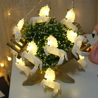 3d unicorn led garland christmas string lights indoor diy xmas tree party wedding bedroom home new year decoration battery lamp