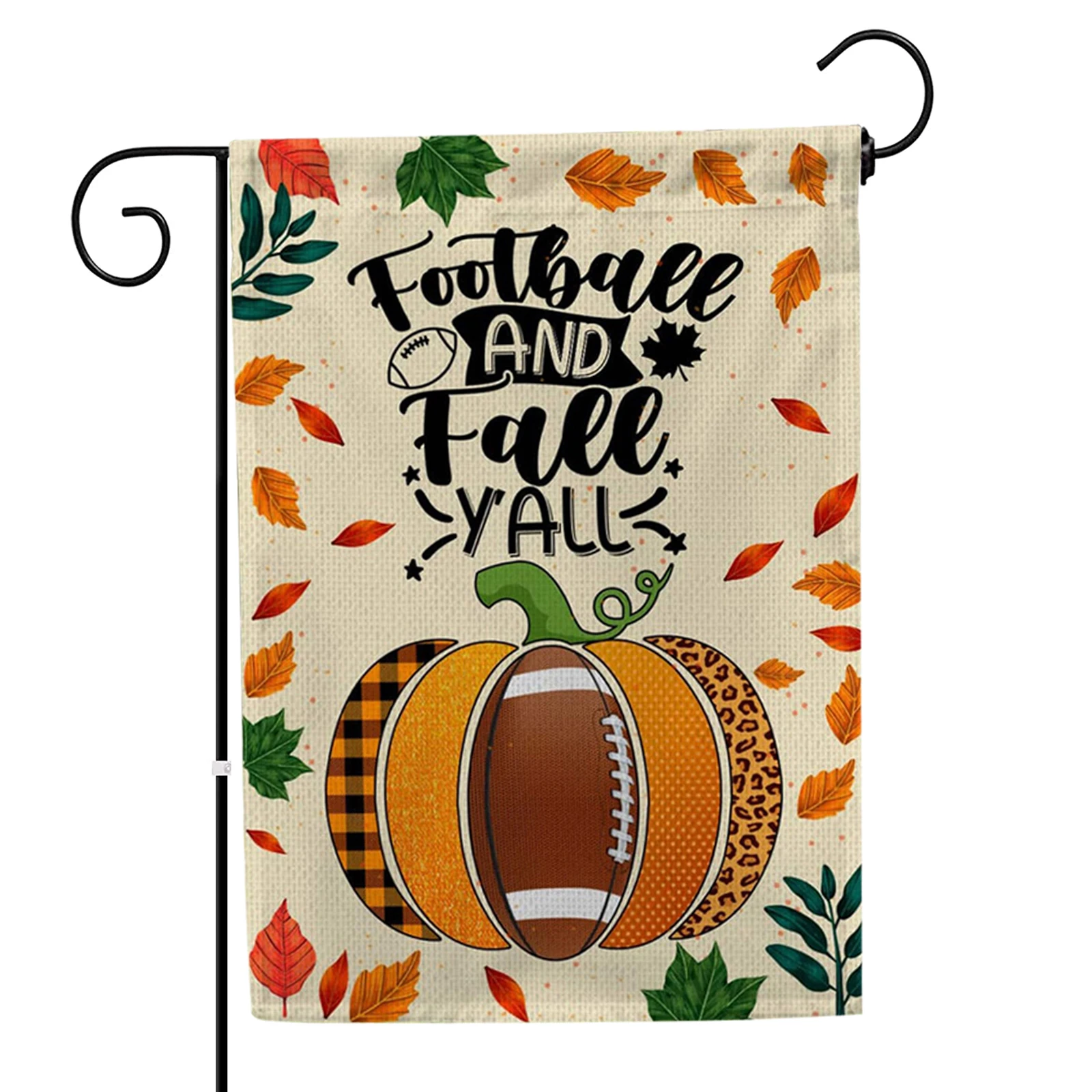 

Thanksgiving Garden Flag Letter Pumpkin Double Sided Print Fall Garden Flag Rustic Party Farmhouse Yard Outdoor Decoration