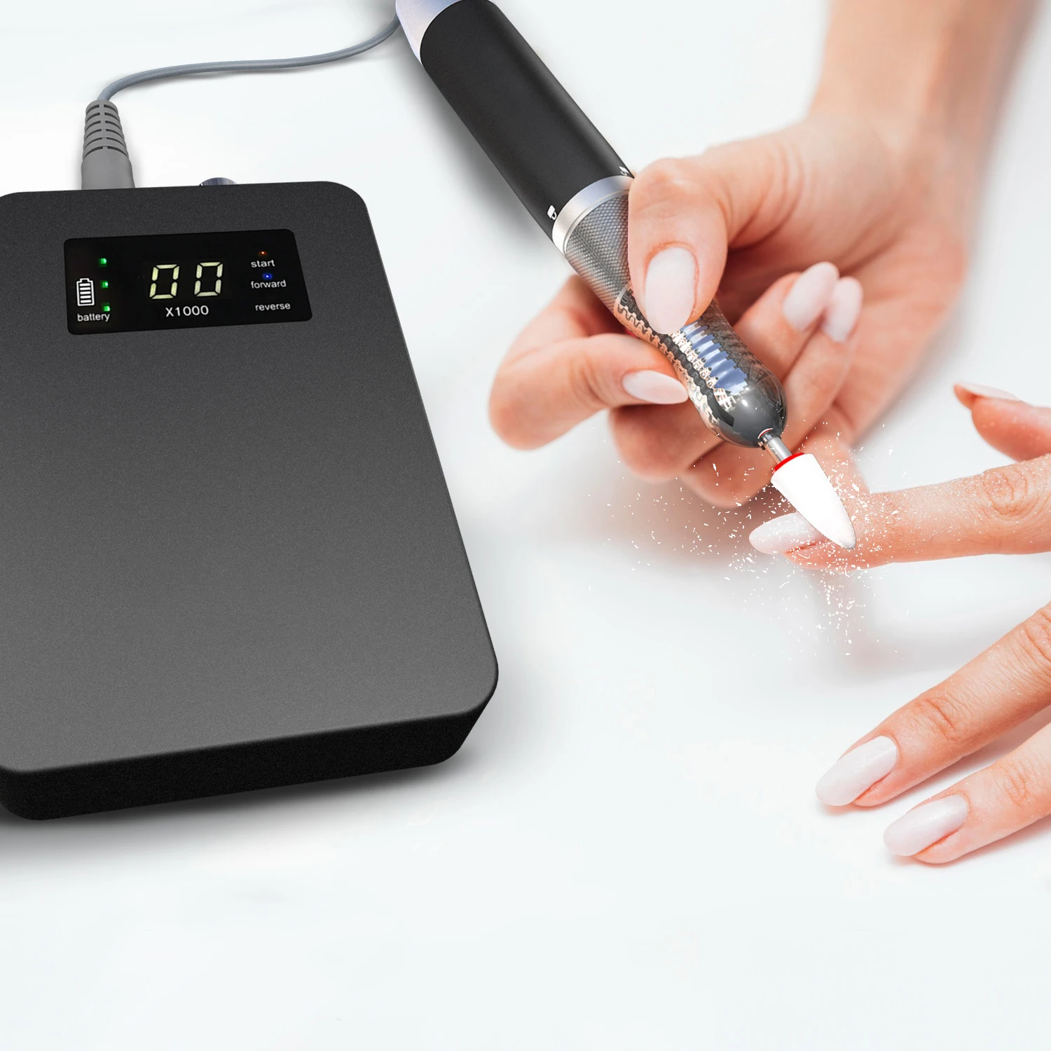 

Professional Manicure Tools Aluminum Alloy Brushless Motor Rechargeable Portable Electric Polishing Nail Drill Machine