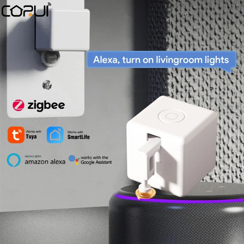 

CORUI Tuya Zigbee Smart Fingerbot Switch Button Pusher Fingerbot Plus Timer Alexa Google Home Assistant Support Smart Life APP