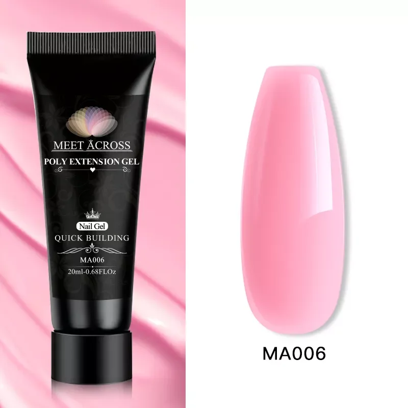 

20ml Poly Extention Gel Set Nail Art French Nail Art Clear Camouflage Color Nail Tip Form Crystal UV Gel Slice Brush Nail Gel