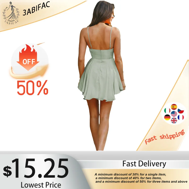 

3abifac женское платье Y2k скимы летние пляжные короткие однотонные бриллиантовые Клубные мини уличные платья 2023 дешевые сексуальные платья жное платье