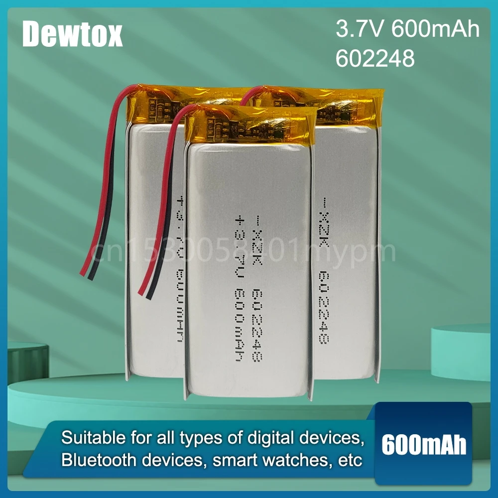 Фото 602248 600mAh 3,7 V LiPo литиевая полимерная аккумуляторная батарея для MP3 MP4 GPS PSP Bluetooth наушников №1