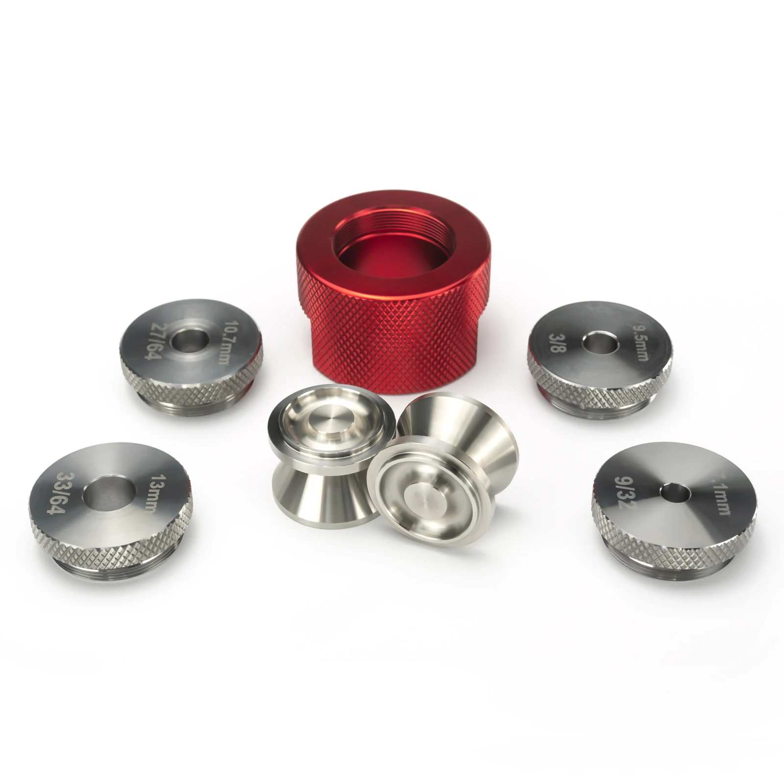 

1.7"OD 9"L Aluminum Solvent Tube Filter Kit Stainless Steel D Cell K Cups 1/2x28+5/8x24 End Caps with Guide Drilling Jig Fixture