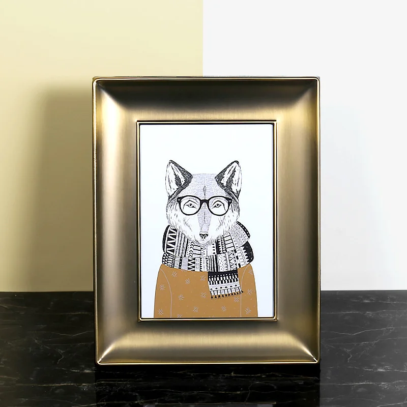 

7 Rectangular Inch Gold Zinc Alloy Black Gold Art Photo Frame Wedding Family Photo Frame Office Bedroom Wall Hanging Decorate