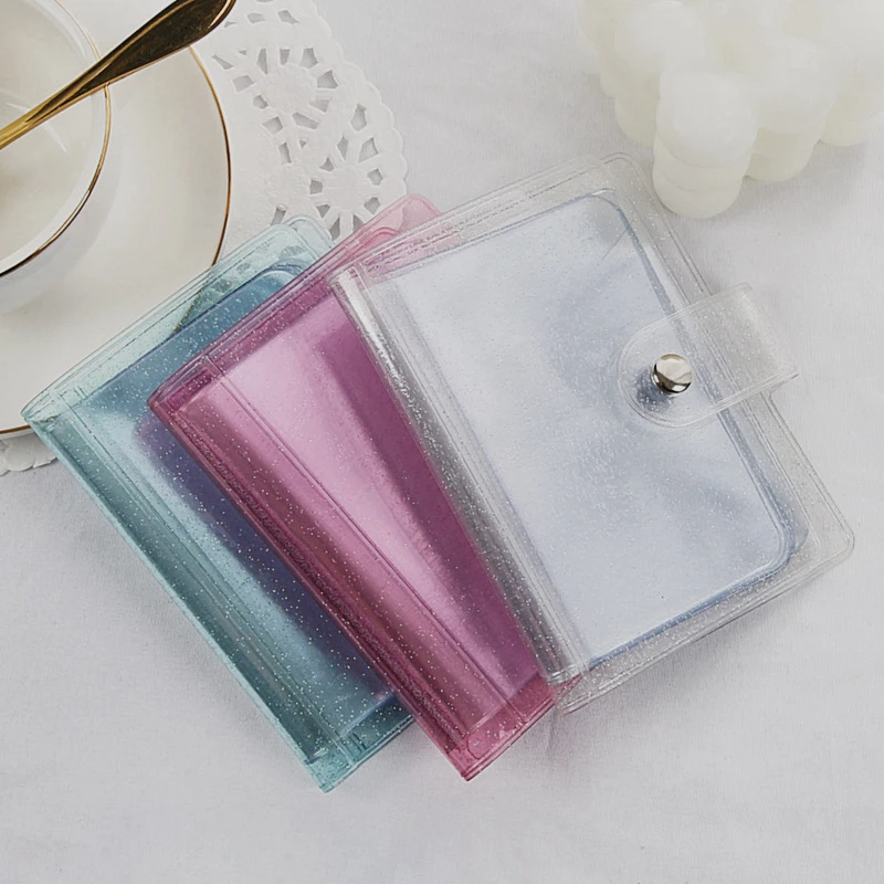 Мини-фотоальбом из ПВХ цветной держатель для фотокарт визитница идол коллекция