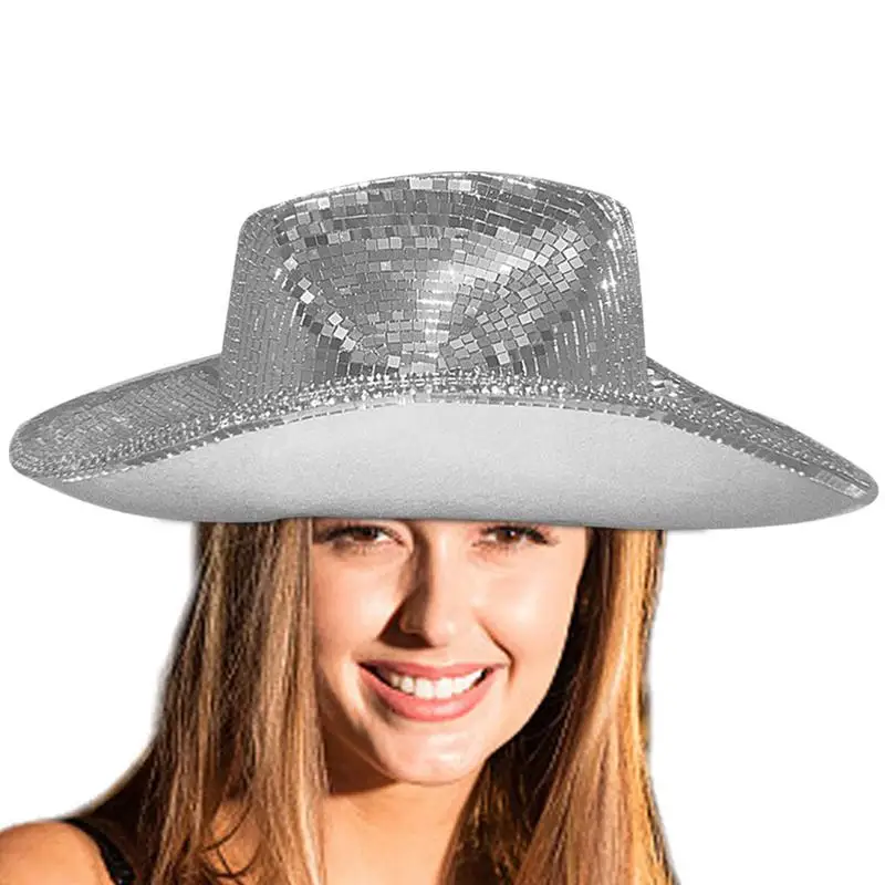 

Disco Ball Cowboy Hat Cowgirl Hats Look Stunning In The Sun Cowboy Caps With Mirrored Glass Jewels Mesh Accents Womens Sun Hat