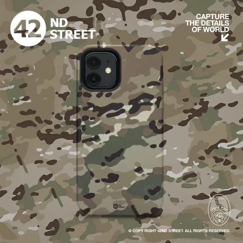 

Double-Layer Mc Camo Mobile Phone Case Suitable for Apple Iphone14Promax New Tactical Anti-Fall Hard Case Silicone