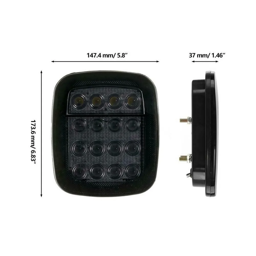 

2Pcs/Set Tail Light Smoked 16 LED Tail Light Rear Brake 2Pcs/Set Tail Light Smoked 16 LED Tail Light Rear Brake