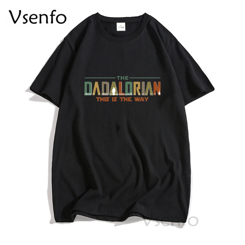 

The Dadalorian Fathers Day T Shirt Men Vintage This Is The Way Black Dad Tee Shirt Men Casual Cotton Short Sleeve Tshirt Husband