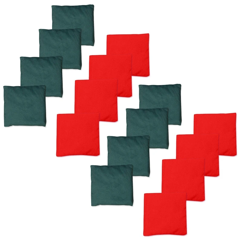 

Мешки с песком для занятий спортом и активного отдыха, набор из 16 мешков с песком для детских игр, красный + зеленый