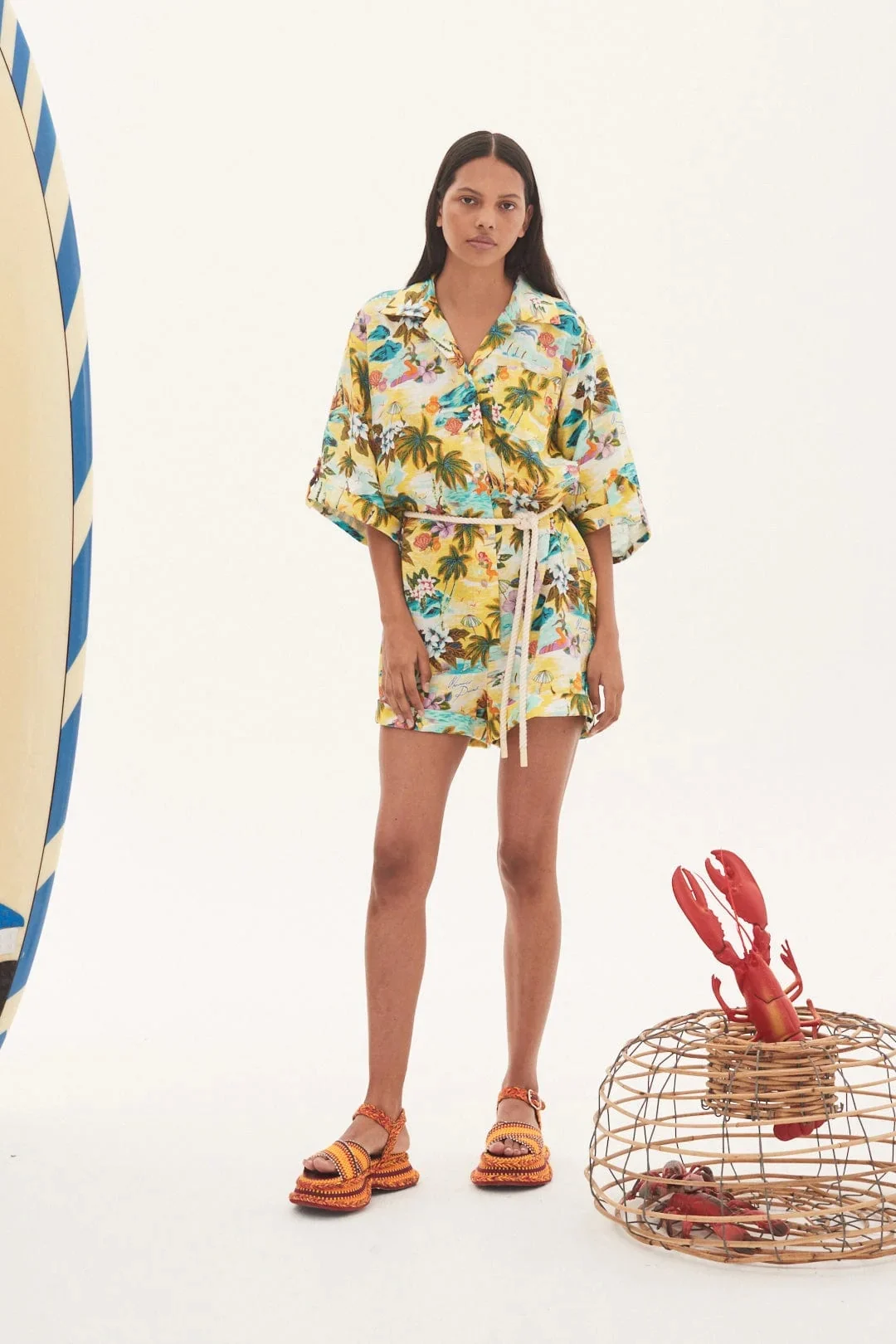 

Женское однобортное пляжное мини-платье, платье с цветочным принтом, отложным воротником и коротким рукавом, со шнуровкой на талии