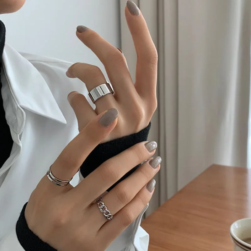 

Fashion Geometric 3pcs Rings Set for Women Silver/gold/black Color Metal Knuckle Finger Ring Women Girl Fashion Jewelry Gift