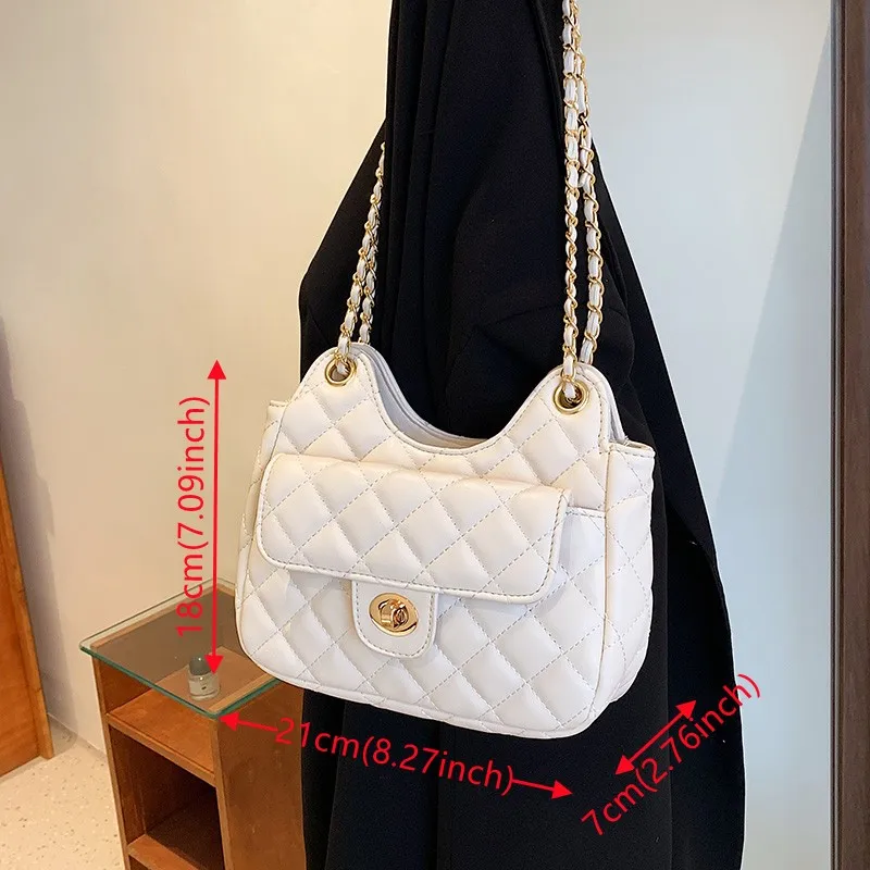 Luxury Women Fashion Rhombic Lattice Crossbody Bags Designer Vintage Shopper New Chain Messenger Bags Soft Flap Crossbody Pack