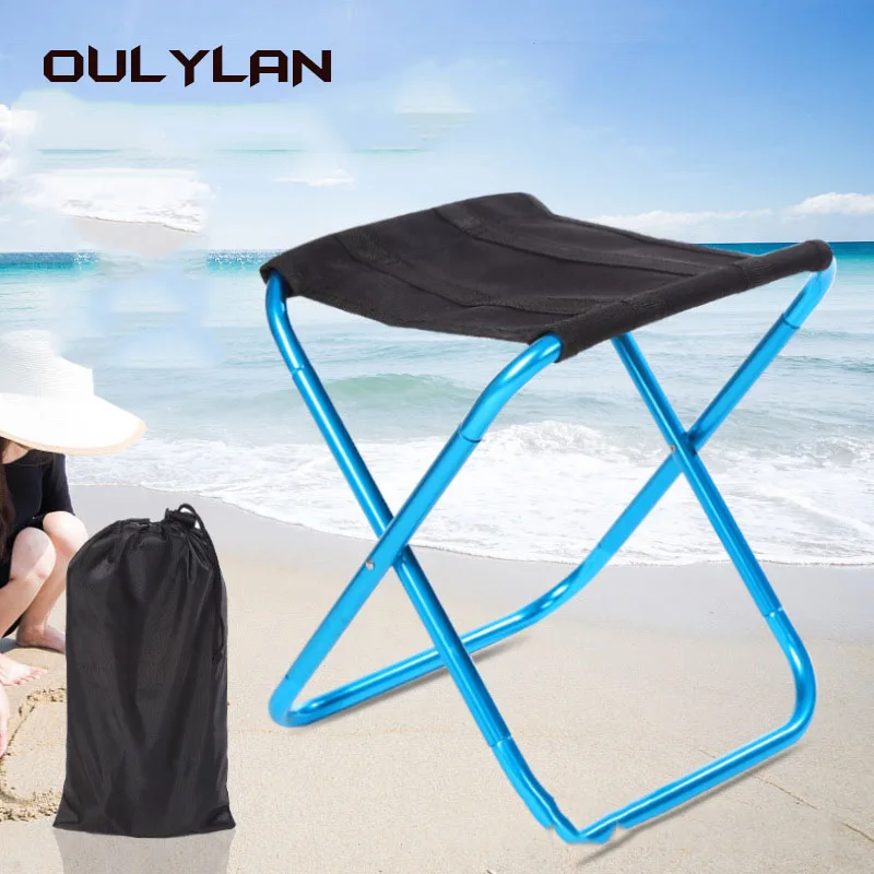 

Oulylan Outdoor Aluminium Alloy Portable Folding Picnic Camping Stool Mini Storage Fishing Chair Ultralight Furniture