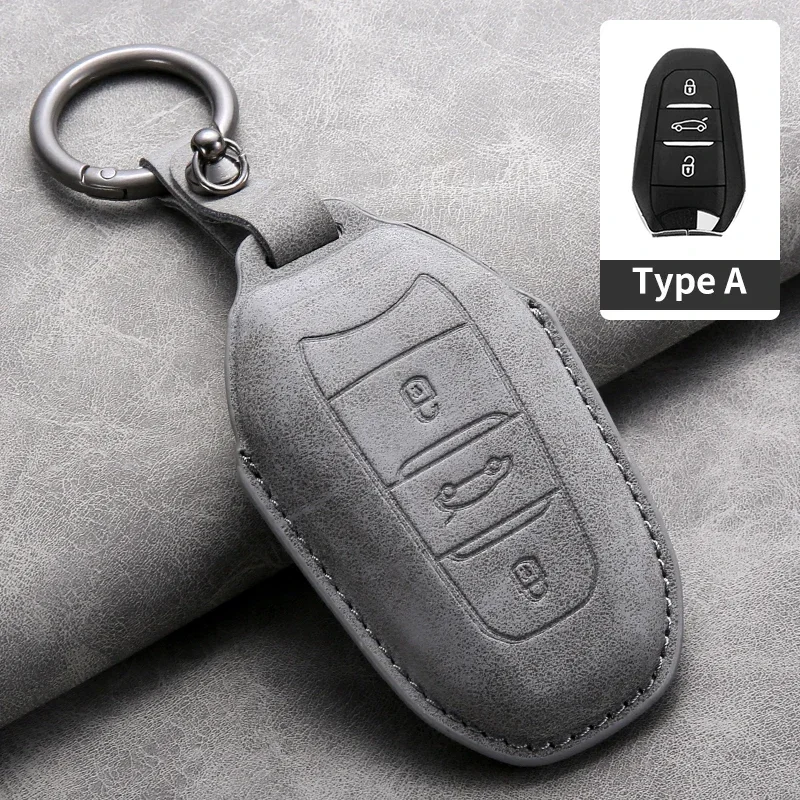 

Кожаный Чехол Для Ключей От Автомобиля Для Peugeot 308 408 2008 3008 4008 Citroen C4L C6 Picasso DS3 DS4 DS5-брелок Для Ключе...