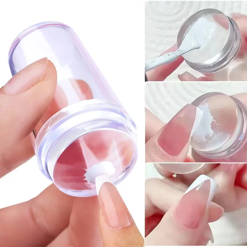 

Transparent Nail Stamper Scraper Jelly Silicone Stamp French Manicuring Kits Nails Art Stamping Tools Set Manicure Accessories