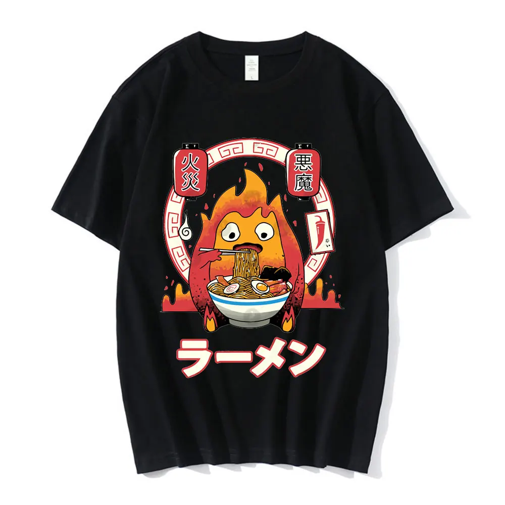 

Funny Japanese Anime Flame Demon T Shirt Manga Graphic T-shirts Men Women Fashion Loose Casual Short Sleeve Tees Streetwear Tops