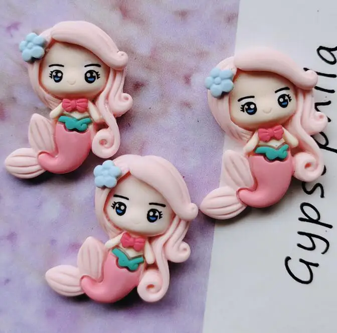 Резиновая мультяшная принцесса плоская спина Кабошон Скрапбукинг Kawaii DIY