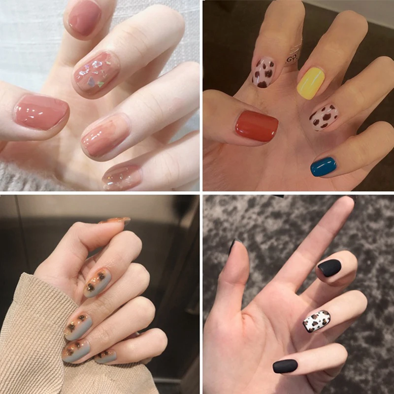 

14 наклеек/лист, наклейки для ногтей, модная быстрая Цветовая упаковка для ногтей, лак для ногтей в стиле Ins, самоклеящиеся Полные Обертывания для ногтей, украшение