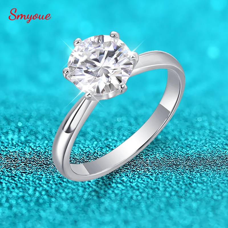 Женское кольцо с бриллиантами Smyoue 0 5-3CT из серебра 925 пробы